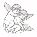 2 cherubs tattoo design idea