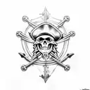 pirate ship tattoo design idea