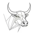 front Bull head abstract and geometric tattoo design idea