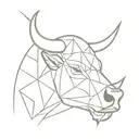 front Bull head abstract and geometric tattoo design idea