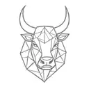 front Bull head abstract and geometric tattoo design idea