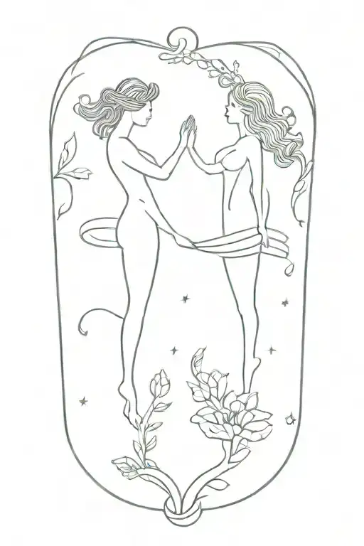 Aquarius and Gemini tattoo design idea