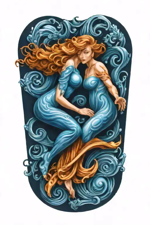 Aquarius and Gemini tattoo design idea