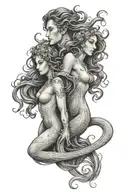 Aquarius and Gemini zodiac sign tattoo design idea
