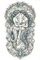 Aquarius and Gemini tattoo design idea