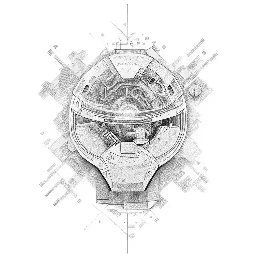 children playing among unfinished blocks tattoo design idea