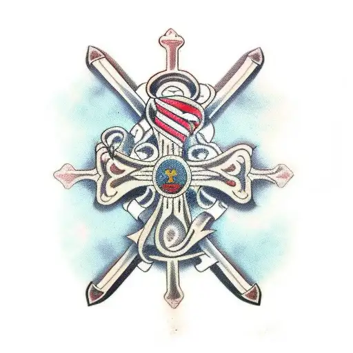 cross with bible verse Roman's 8:11 tattoo design idea