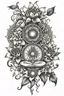 Chakras With Lilies tattoo design idea