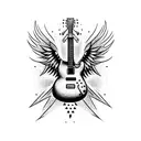 guitar phoenix  tattoo design idea