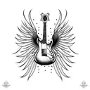 guitar phoenix  tattoo design idea