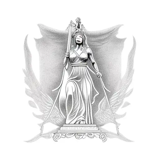 lady justice tattoo design idea