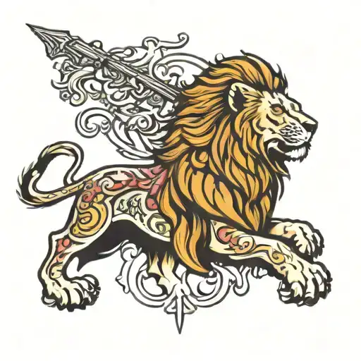 leo, king, proud, lion tattoo design idea