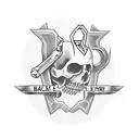 axe with birthdate tattoo design idea