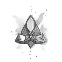 axe with birthdate tattoo design idea