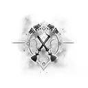 axe with birthdate tattoo design idea