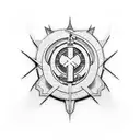 Anime-inspired medical cross symbol tattoo design idea