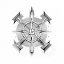 Anime-inspired medical cross symbol tattoo design idea