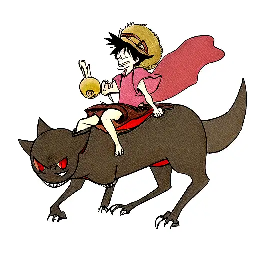 Luffy riding toothless tattoo design idea
