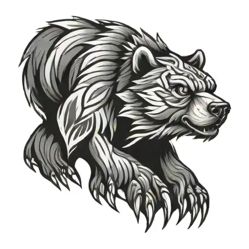 bear paw pride tattoo design idea