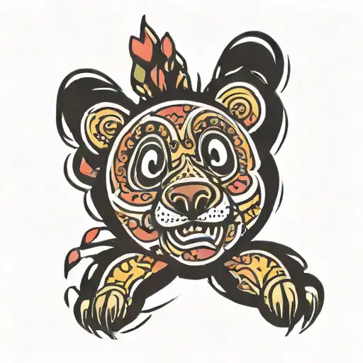 bear gay paw print tattoo design idea