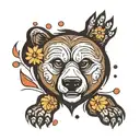 bear gay paw print tattoo design idea
