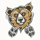 bear gay paw print tattoo design idea