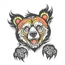 bear gay paw print tattoo design idea