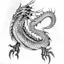 black leviathan dragon  tattoo design idea