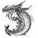 black leviathan dragon  tattoo design idea