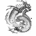 black leviathan dragon  tattoo design idea