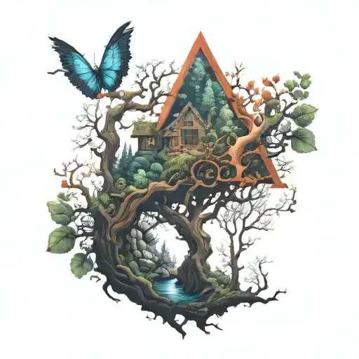 forbidden forest tattoo design idea