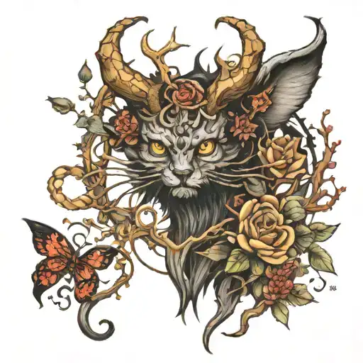 forbidden forest dark creatures tattoo design idea