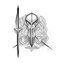 two swords crossing tattoo design idea