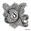 Tamil Letter S and V tattoo design idea