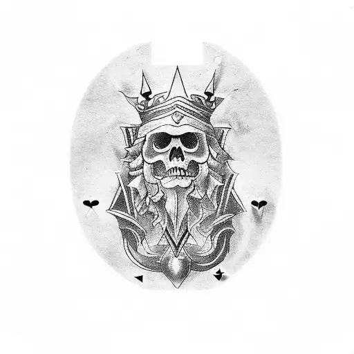 Haz una carta (de poker, baraja española, etc...), con cuatro espadas usadas pero nuevas. Y que toda la carta este quema tattoo design idea