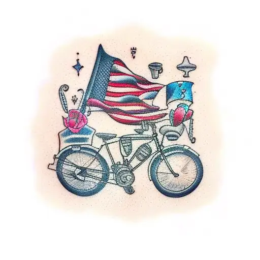 Cycling, Cake and Coffee  tattoo design idea