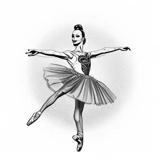 A graceful ballerina performing a pirouette tattoo design idea