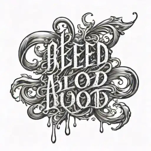 I bleed black and amber with amber blood dripping from the last three letters of amber  tattoo design idea