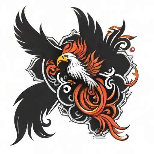 pheonix, element symbol, money, love, engagement ring tattoo design idea