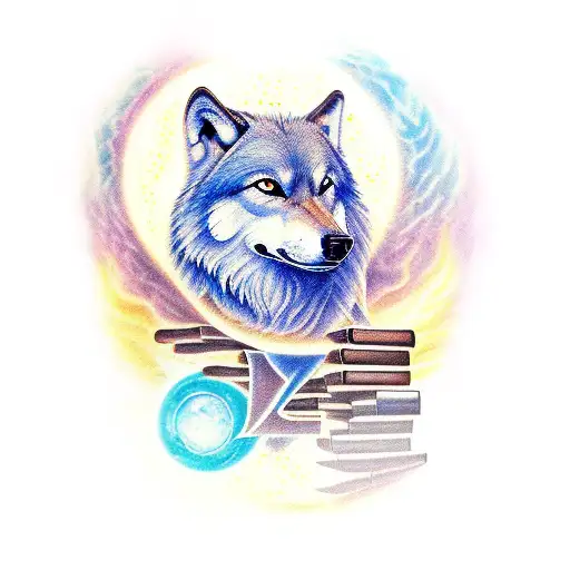 aquarius sign, knowledge, history, power, 1992, wolf tattoo design idea