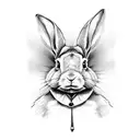 rabbit dressed like eminem tattoo design idea