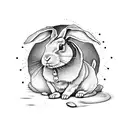 rabbit dressed like eminem tattoo design idea