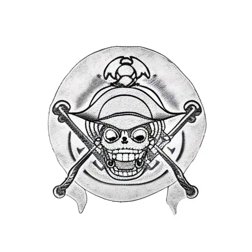 jolly roger of the straw hat pirates from the anime one piece tattoo design idea