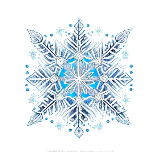 Light blue snowflake became flame on upper side tattoo design idea