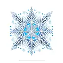 Light blue snowflake became flame on upper side tattoo design idea