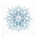 Light blue snowflake became flame on upper side tattoo design idea