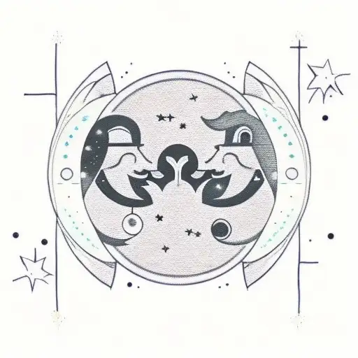 sun and moon with quote if you can make it through the night there's a brighter day tattoo design idea