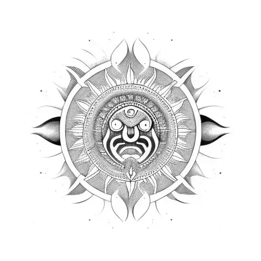 sun turtle tattoo design idea