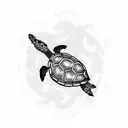 ocean turtle tattoo design idea