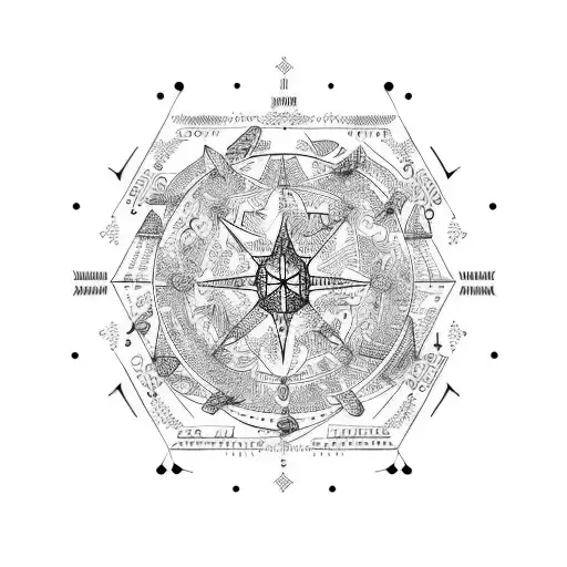 Astrology with Russian Text tattoo design idea